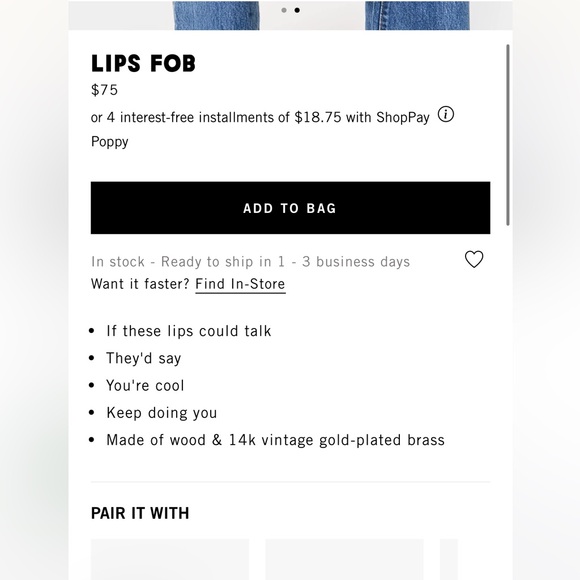 Clare V Red Lips Fob NWT retail $75 - Picture 6 of 7